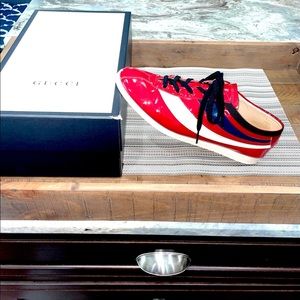 Gucci Vernice Crystal Bowling Sneaker